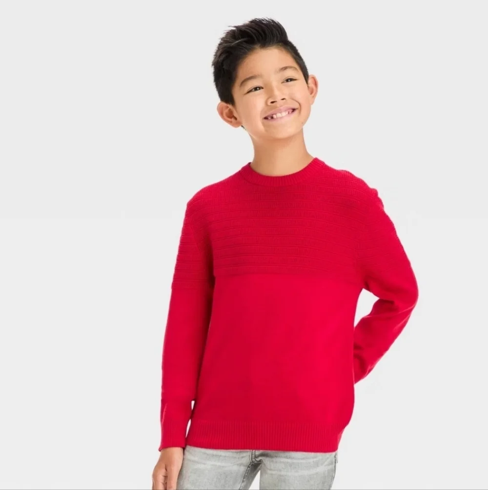 Boys' Pullover Sweater - Cat & Jack Red M(8)